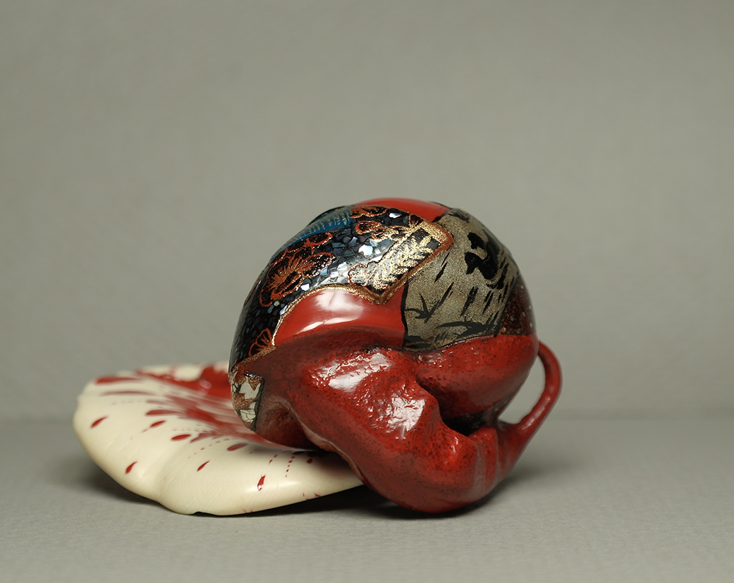 Red snail with fans 014